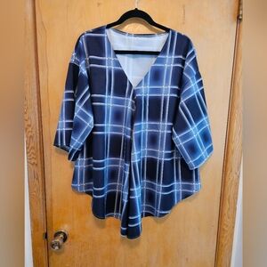 Blue Plaid Women's Top